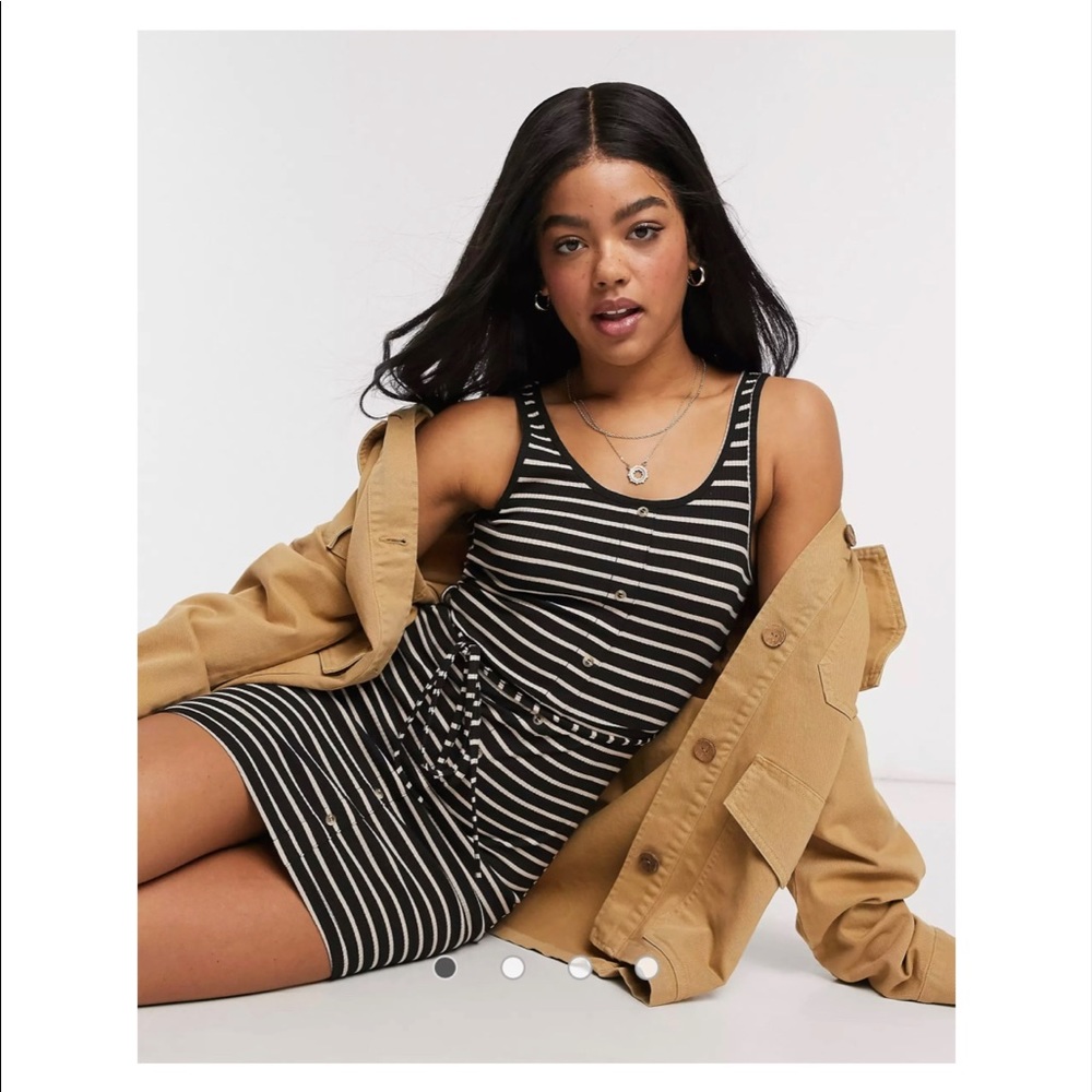 Brave Soul button down mini dress with tie waist